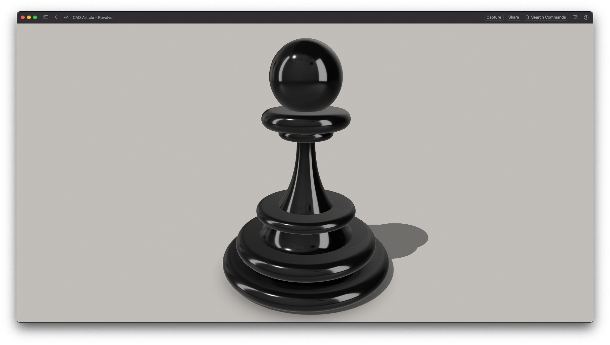 Rendered CAD model of a chess piece